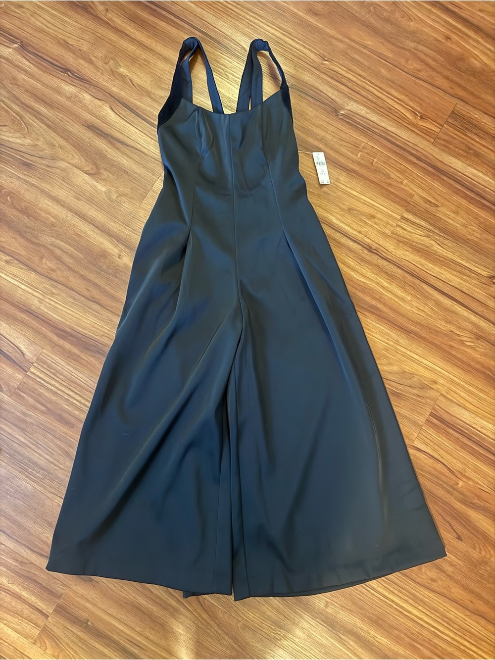 NWT- Anthropologie satin wide leg jumpsuit
With velvet trim